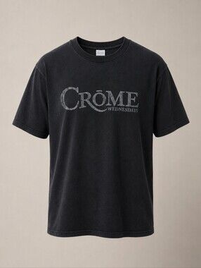 Crome Wednesdays Graphic Tee Black Mens Medium Gorpcore Streetwear Shirt Y2K